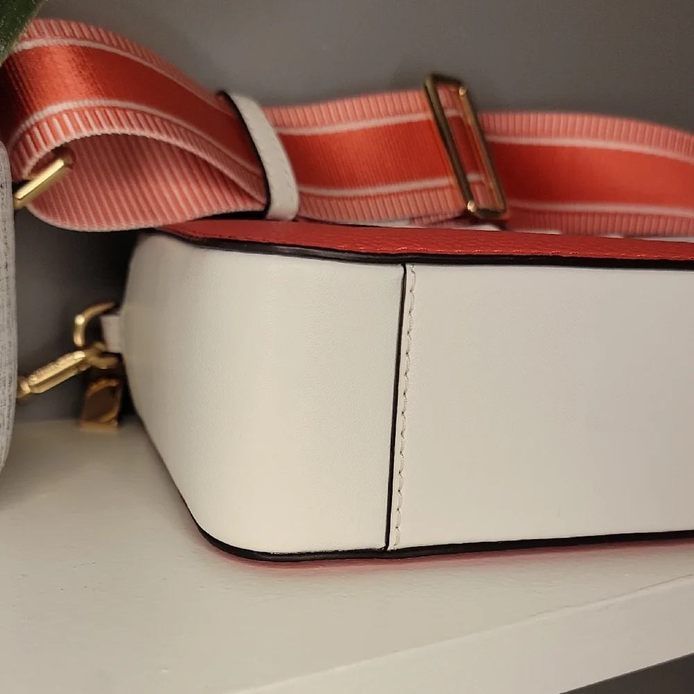 MK Michael Kors Crossbody Bag Camera Bag – Red (Coral) & White
